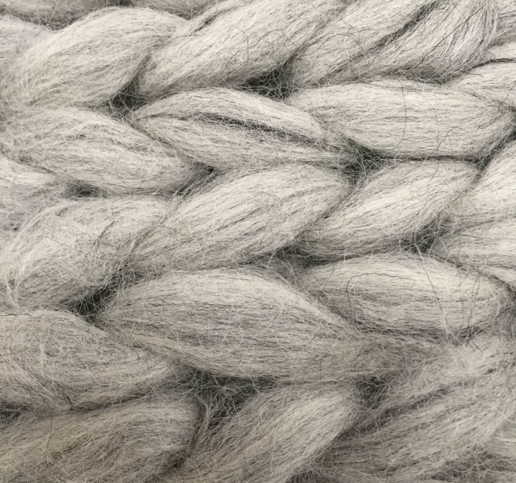 Plaid grof gebreid 100% wol grijs by Rocaflor