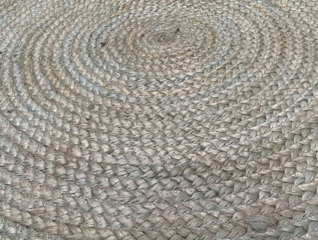 Rond vloerkleed gevlochten jute Pale Aqua in 2 maten by Rocaflor