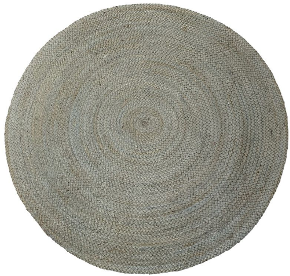 Rond vloerkleed gevlochten jute Pale Aqua in 2 maten - depauwwonen