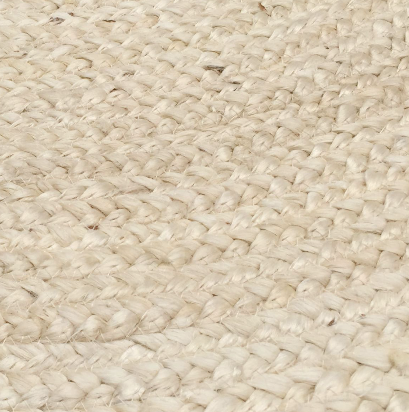 Rond vloerkleed gevlochten jute ivoor wit in 3 maten - depauwwonen