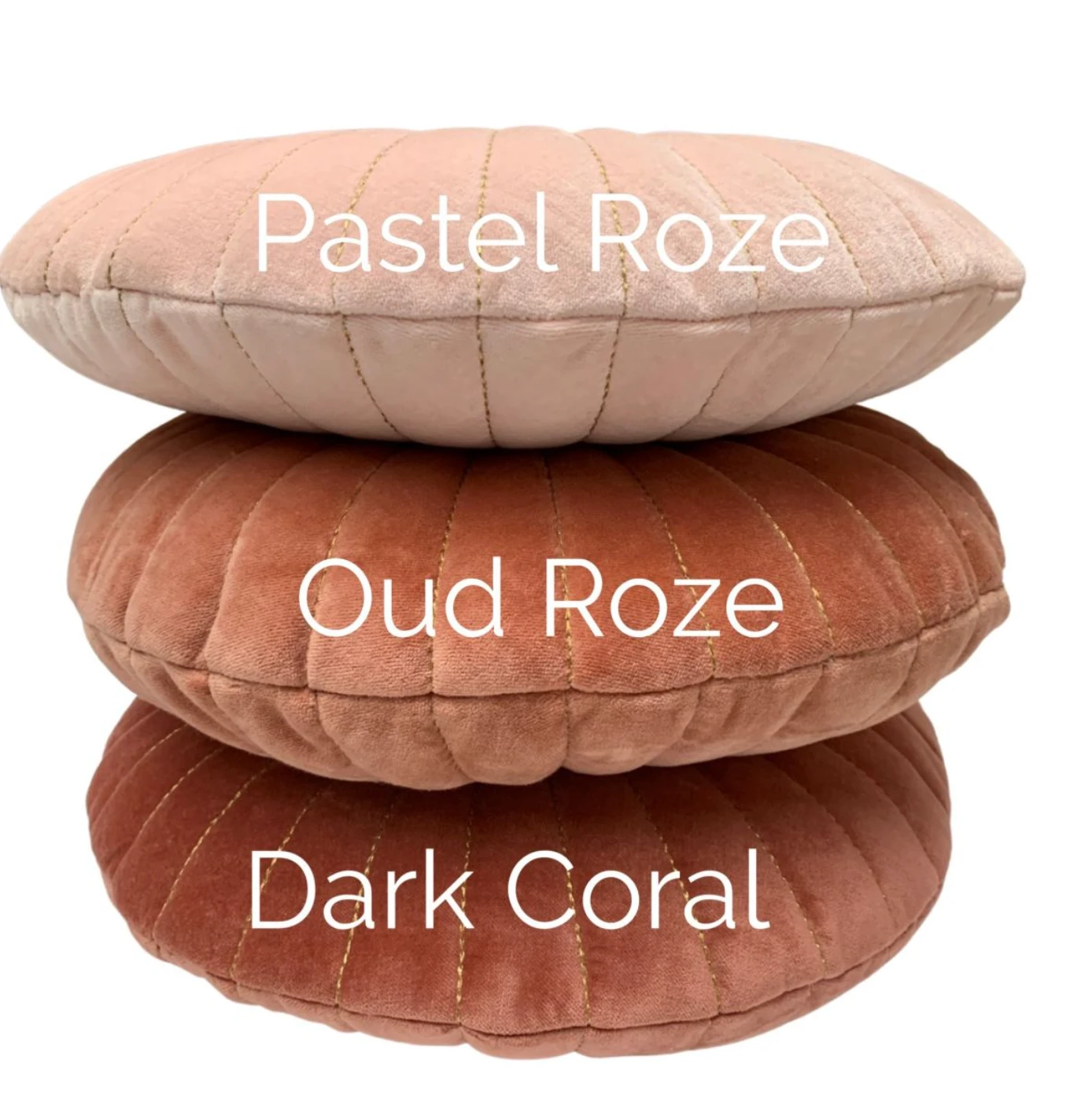 Kussen rond fluweel koraal in 2 maten by Rocaflor