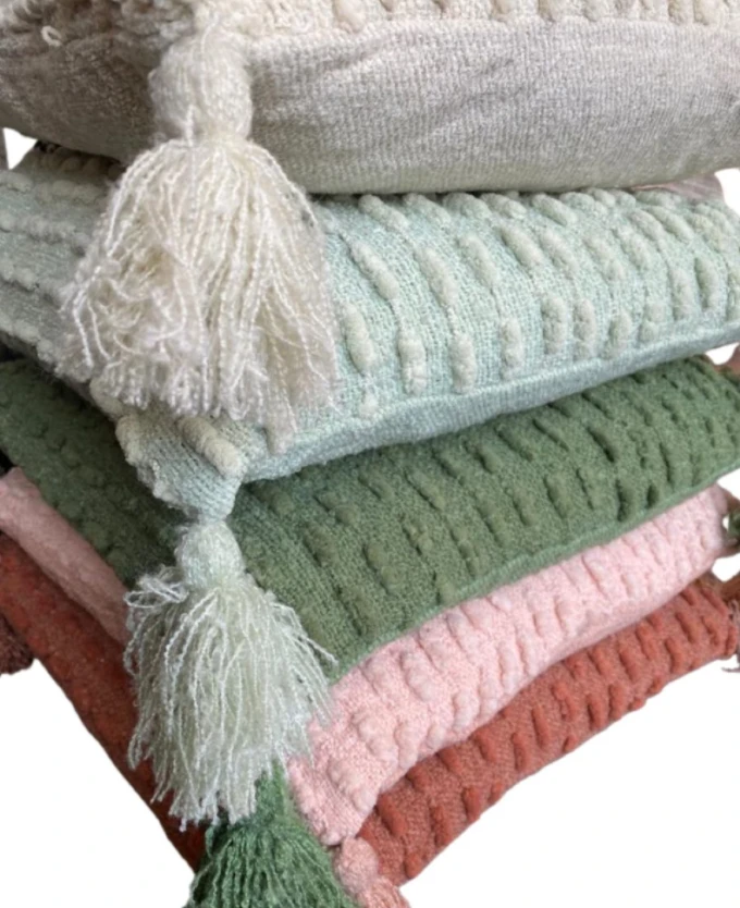 Kussen Chenille 50x50cm in 5 kleuren by Rocaflor