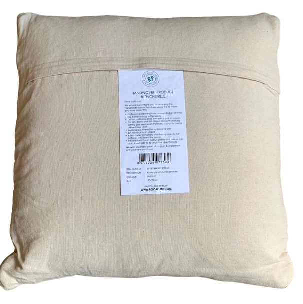 Kussen natural chenille jute 50x50 by Rocaflor