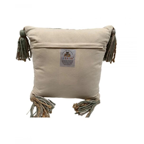 Kussen Naturel Jute Wol Sage by Rocaflor
