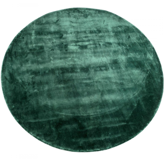 Vloerkleed Tencel rond laagpolig bosgroen - in 4 maten - depauwwonen