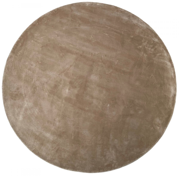 Vloerkleed Tencel rond laagpolig zandkleur - in 2 maten - depauwwonen