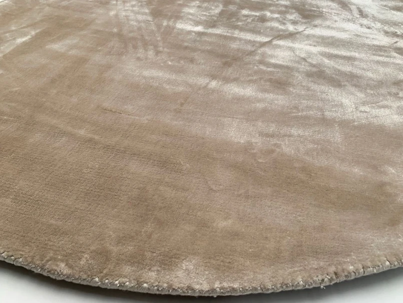 Vloerkleed Tencel rond laagpolig zandkleur - in 2 maten by Rocaflor