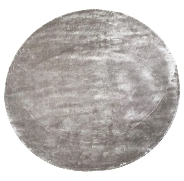 Vloerkleed Tencel rond laagpolig zilvergrijs - in 4 maten by Rocaflor