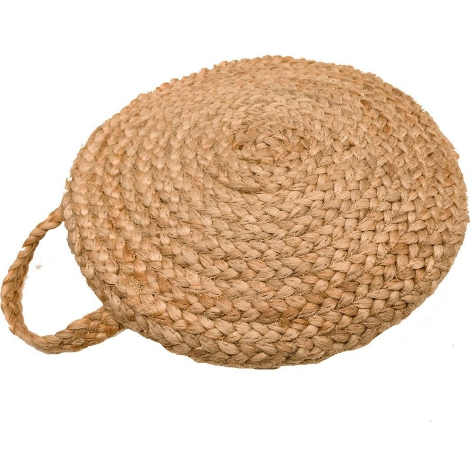 Kussen rond jute met handgreep by Rocaflor