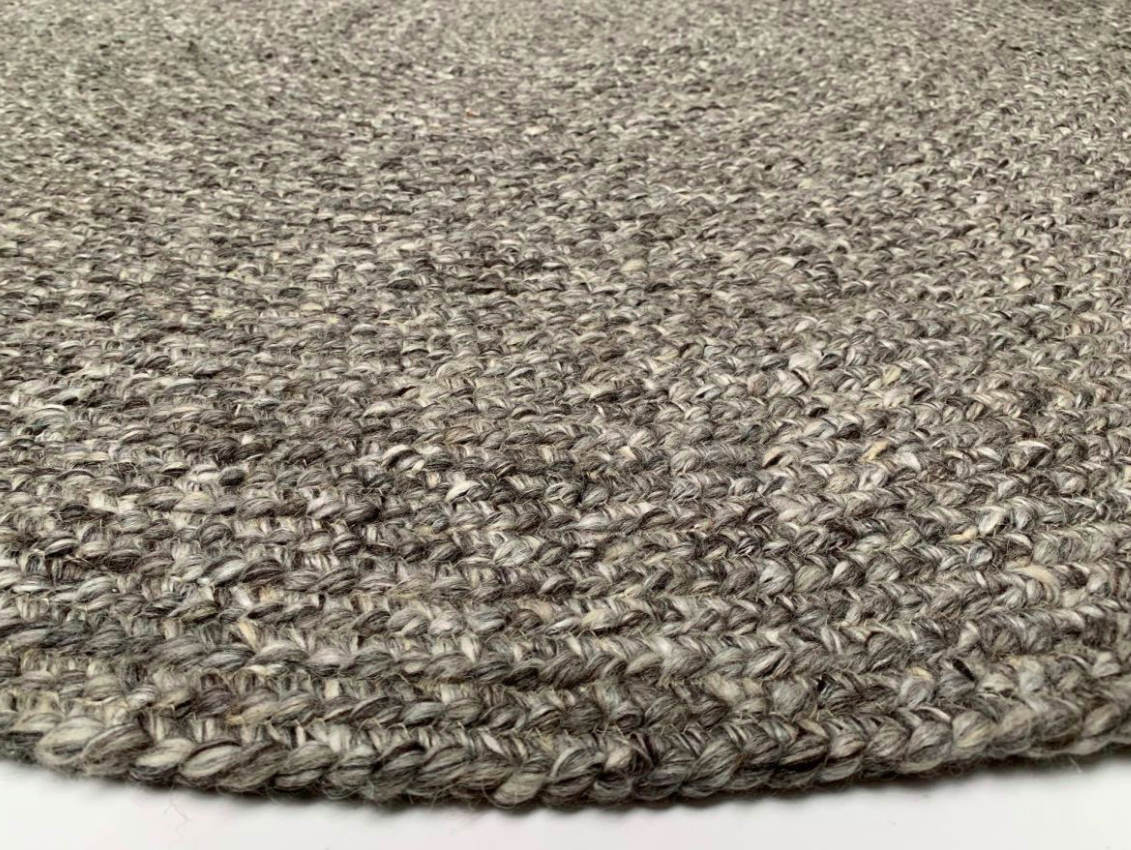 Vloerkleed rond Nieuw Zeeland wol grijs - in 2 maten - depauwwonen