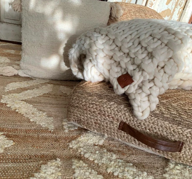 Kussen jute diamant patroon - 60x60x15 by Rocaflor