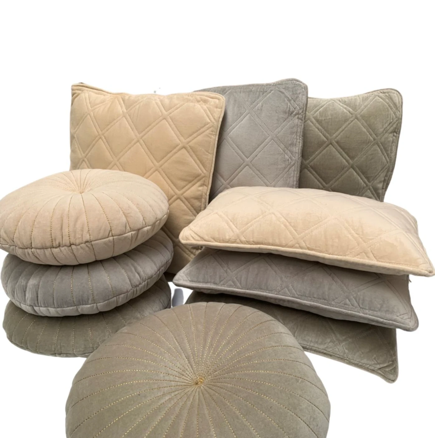 Kussen rond fluweel silvergrijs in 2 maten by Rocaflor