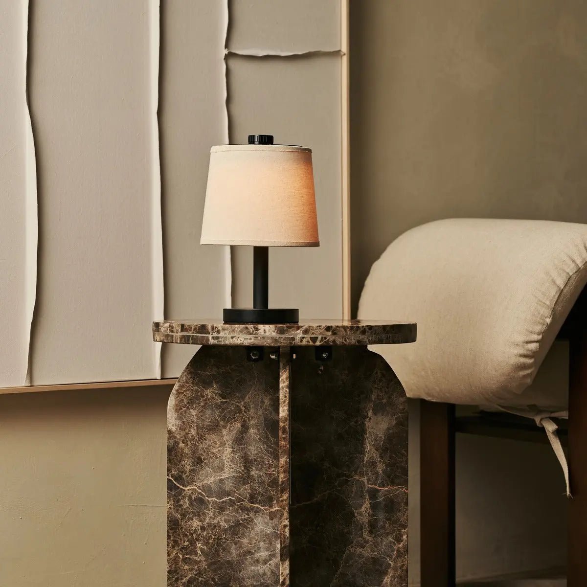 Tafellamp oplaadbaar Rover zwart hout