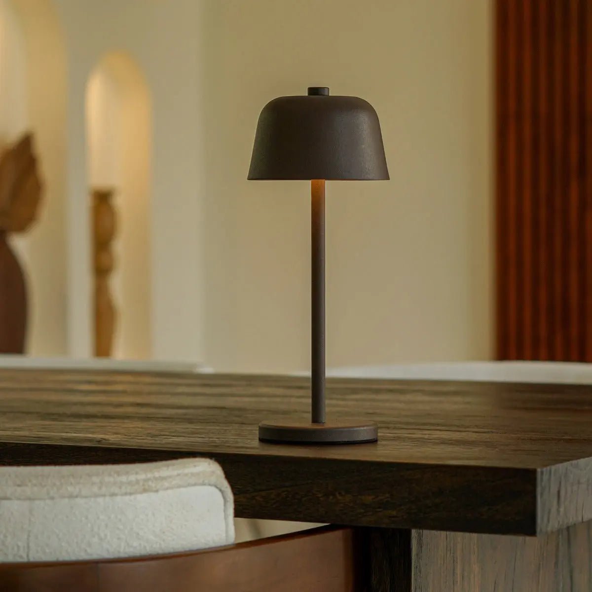 Tafellamp oplaadbaar Anton Mokka Bruin