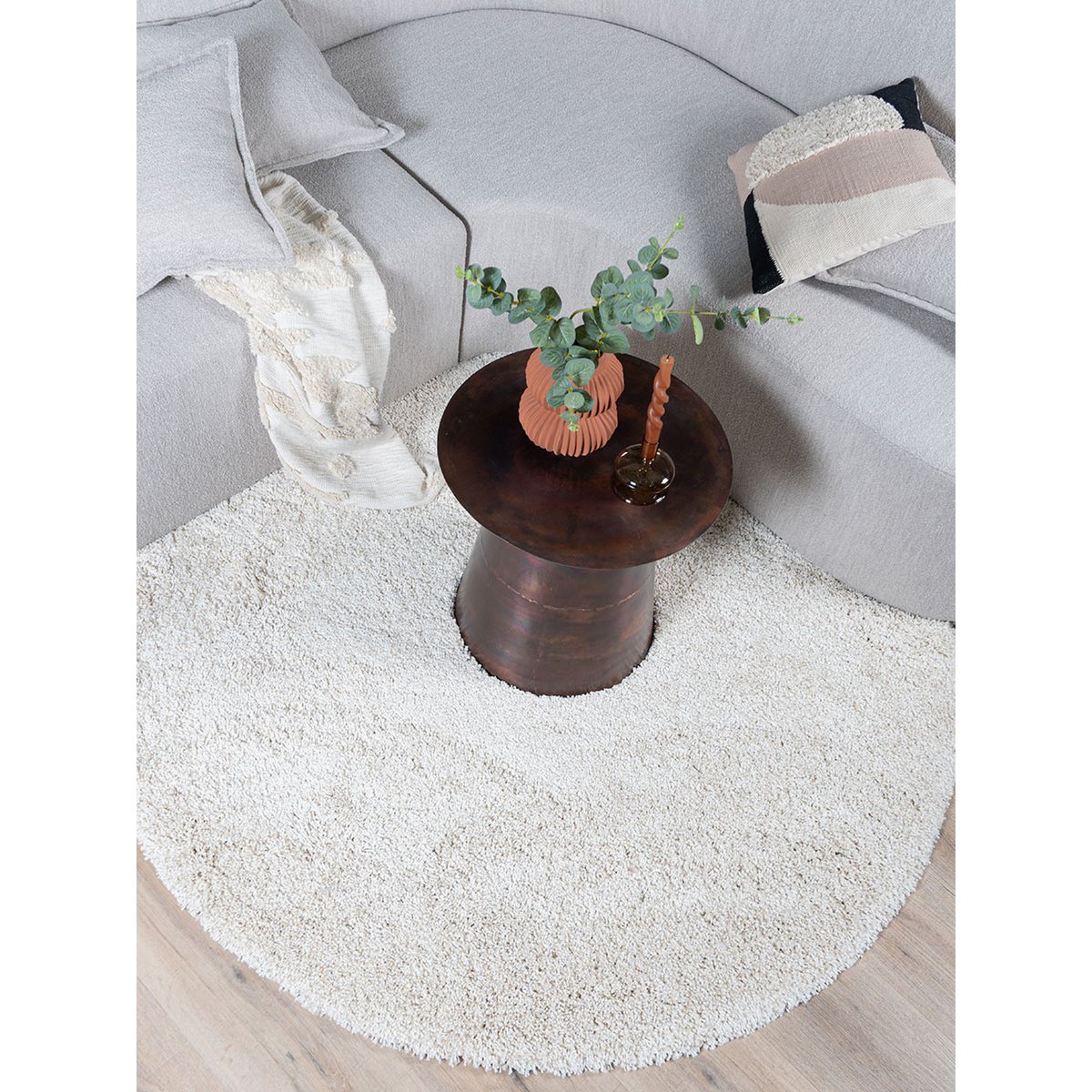 Vloerkleed Milano Creme Rond ø200 cm