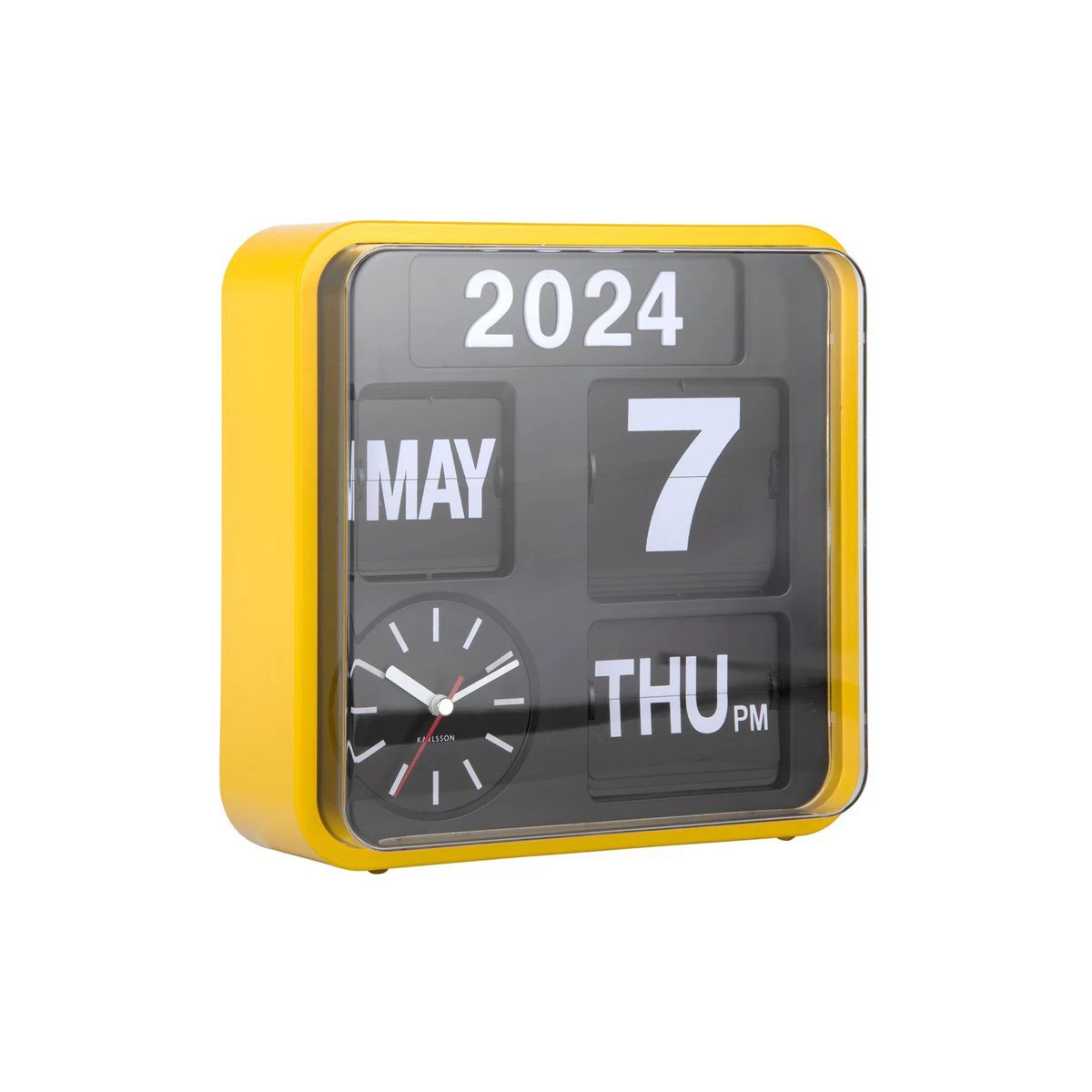 Wandklok Mini Flip Geel by Karlsson