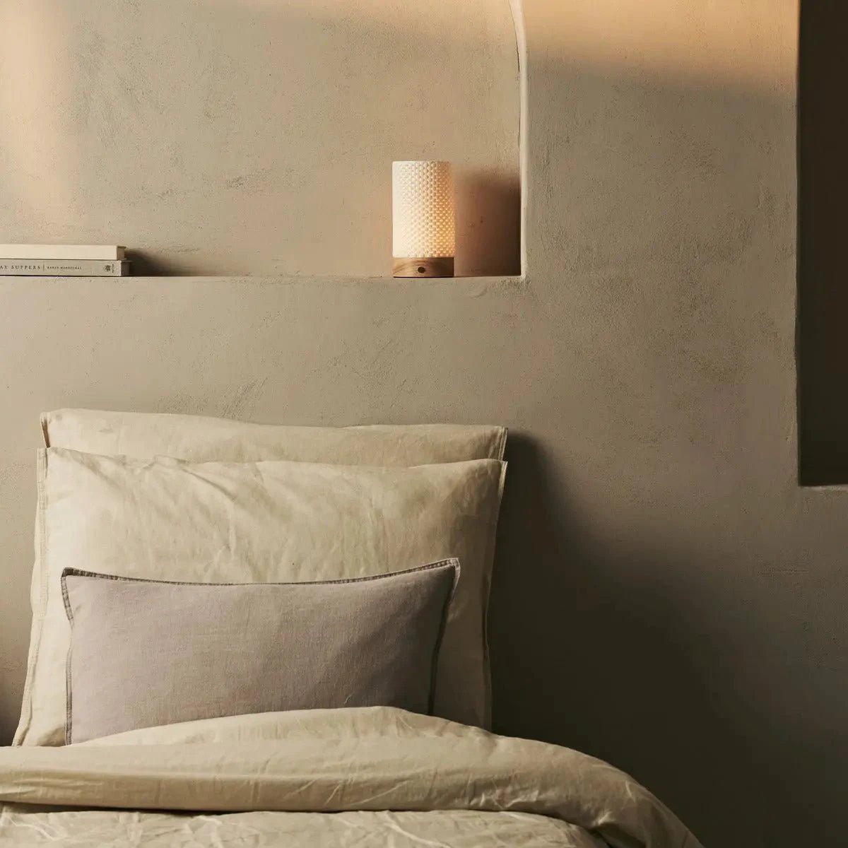 Tafellamp oplaadbaar Luna lichtbruin by Tavellio - Amsterdam