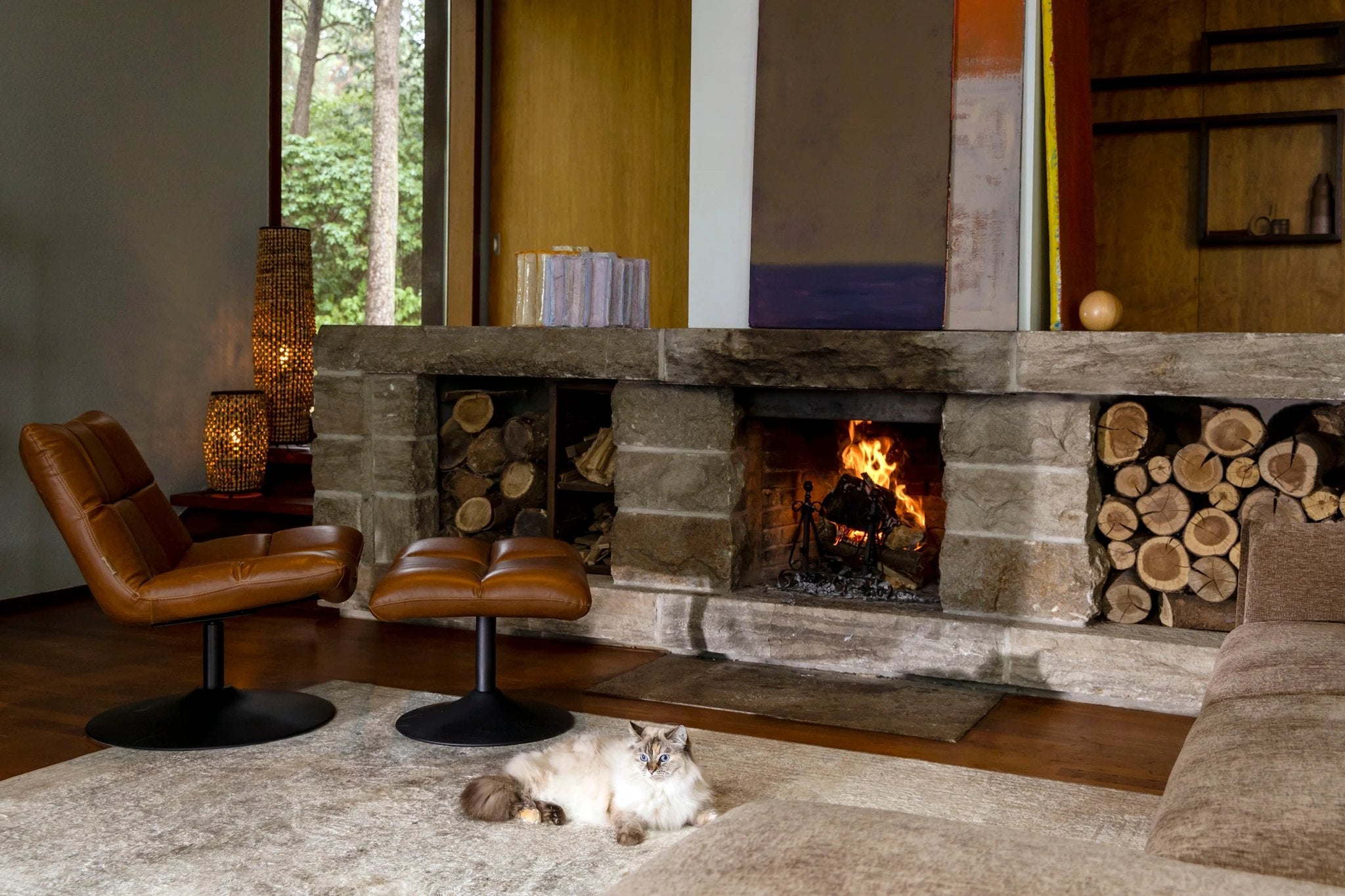 Poef Bar Vintage Brown by Dutchbone