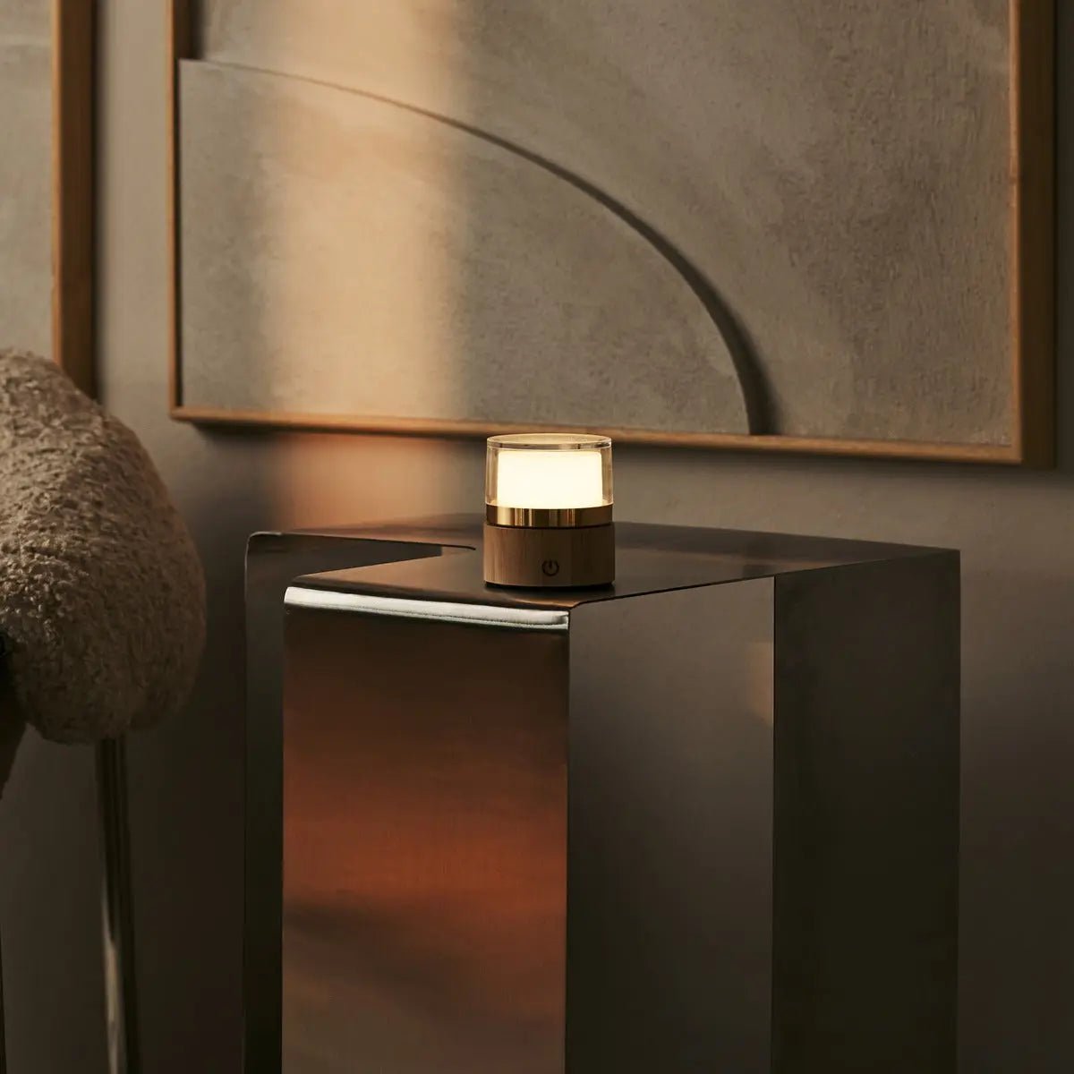 Tafellamp oplaadbaar Leo Lichtbruin