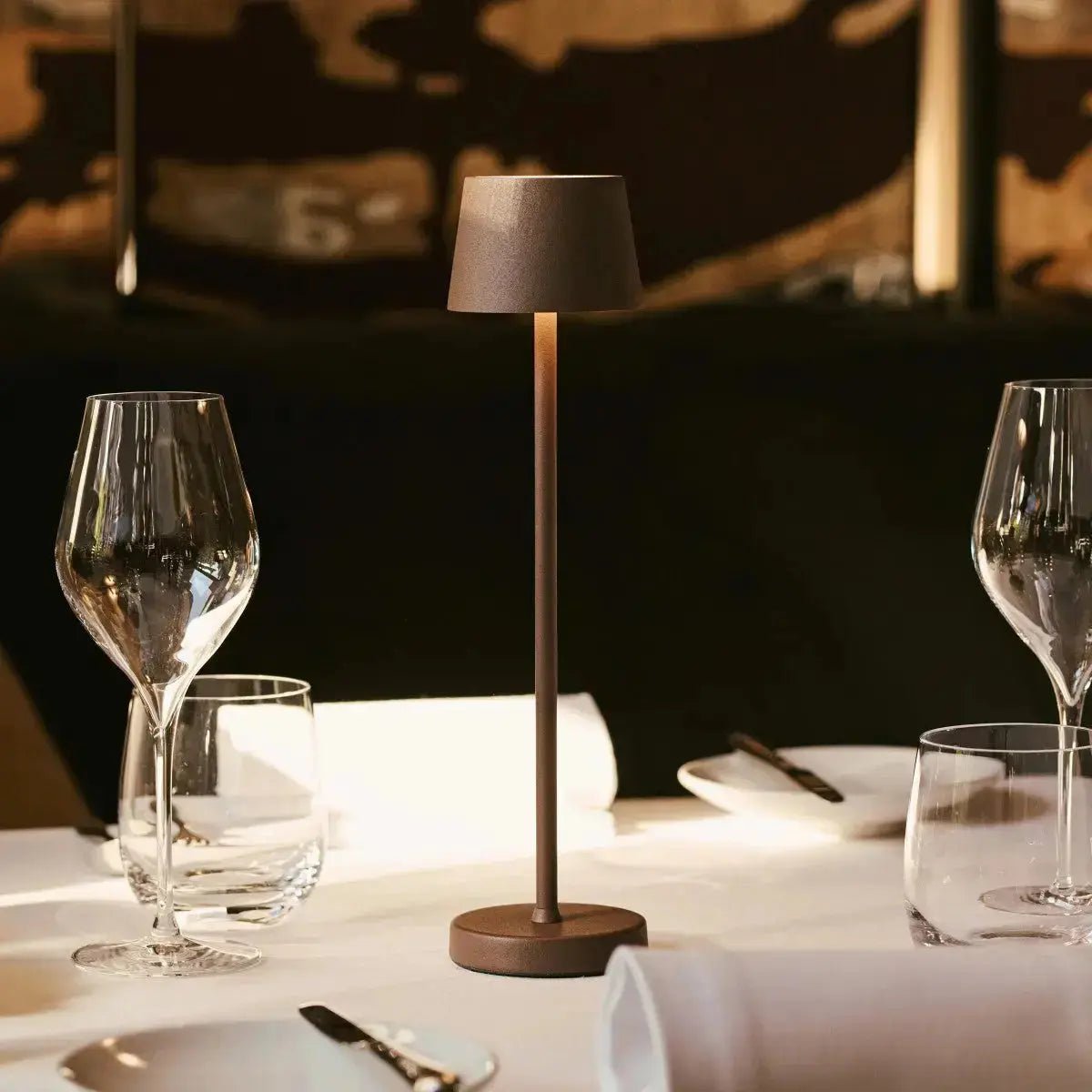 Tafellamp oplaadbaar Vondel Mini Mokka Bruin