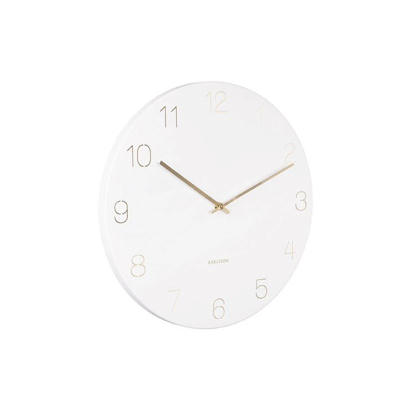 Wandklok charme gegraveerde cijfers Wit by Karlsson