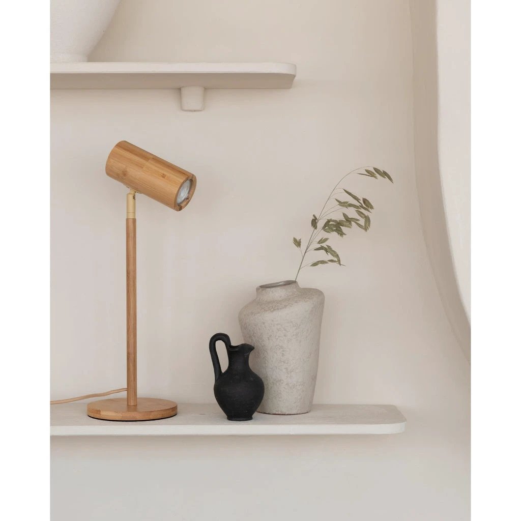 Tafellamp Java - Naturel - Ø18cm x 47cm by GOOD&MOJO
