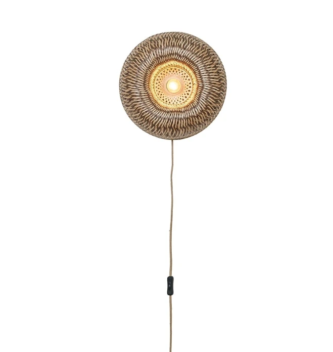 Wandlamp Barbados - Naturel/Bruin - Ø35cm by GOOD&MOJO