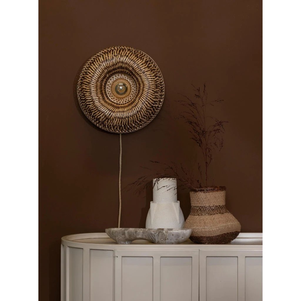 Wandlamp Barbados - Naturel/Bruin - Ø35cm by GOOD&MOJO