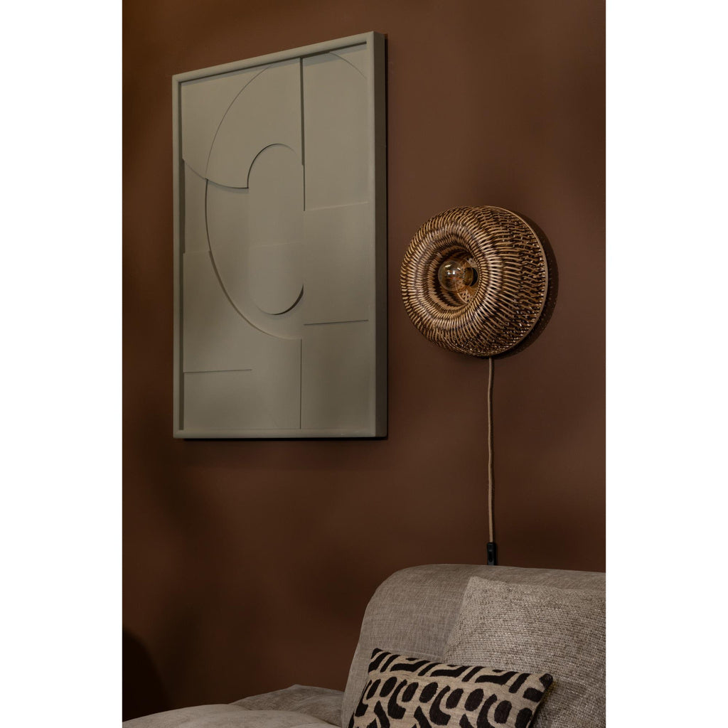 Wandlamp Barbados - Naturel/Bruin - Ø35cm - depauwwonen