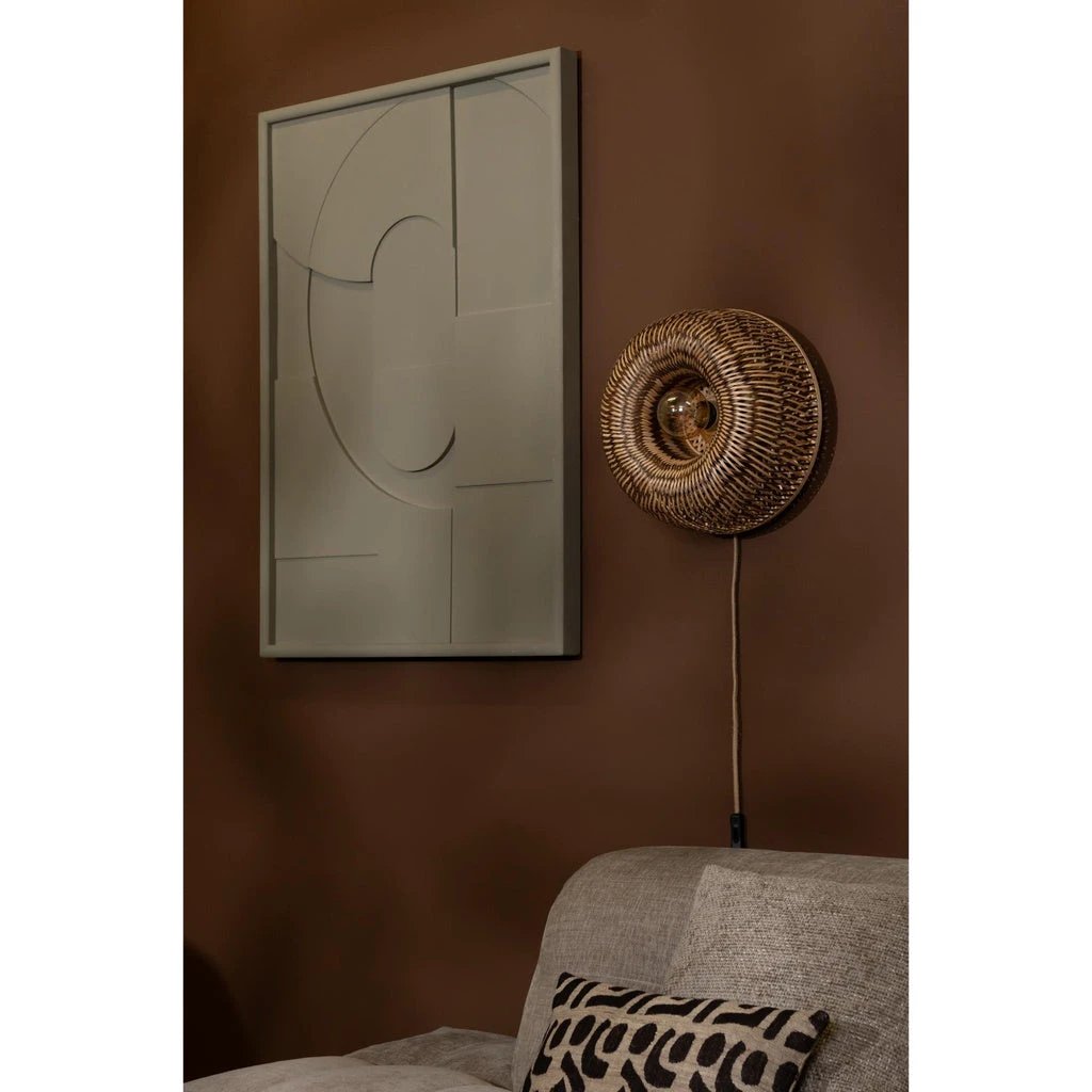 Wandlamp Barbados - Naturel/Bruin - Ø35cm by GOOD&MOJO