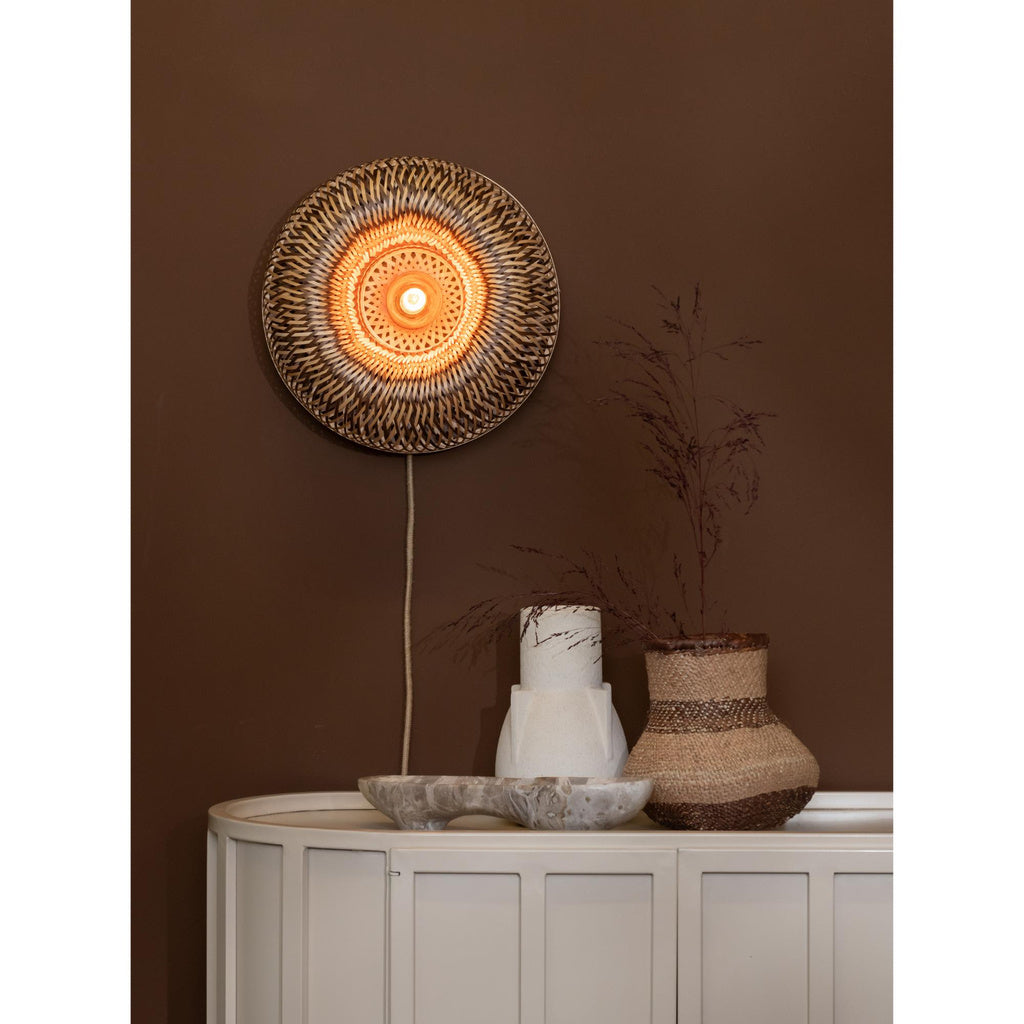 Wandlamp Barbados - Naturel/Bruin - Ø35cm - depauwwonen