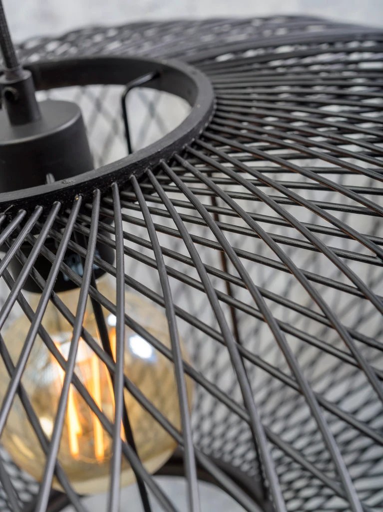 Hanglamp Cango Bamboe Ellipse Black - Ø60 by GOOD&MOJO