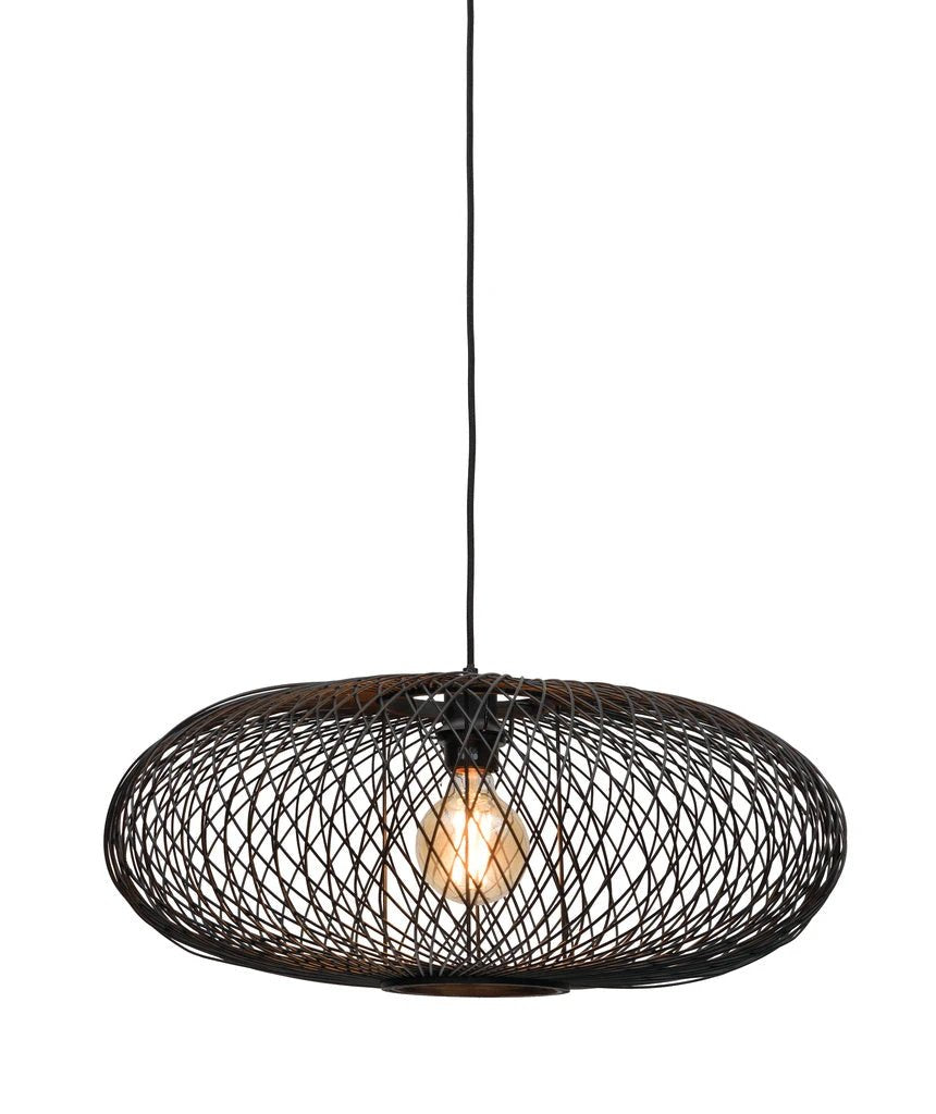 Hanglamp Cango Bamboe Ellipse Black - Ø60 by GOOD&MOJO