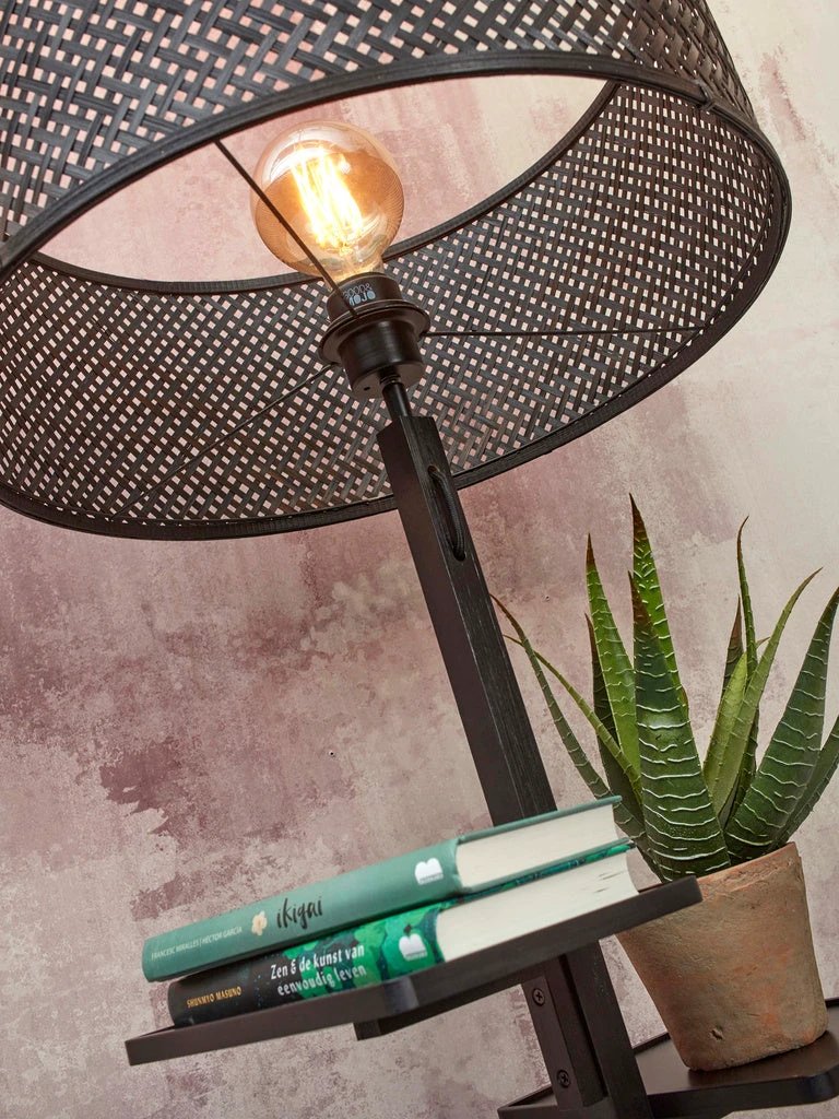 Vloerlamp Java shelves Bamboe zwart by GOOD&MOJO