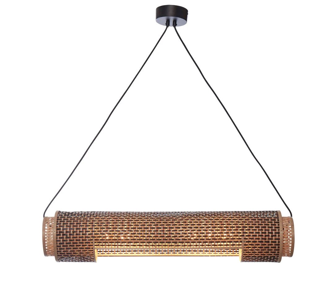 Hanglamp Bhutan Bamboe cilinder - zwart/naturel by GOOD&MOJO