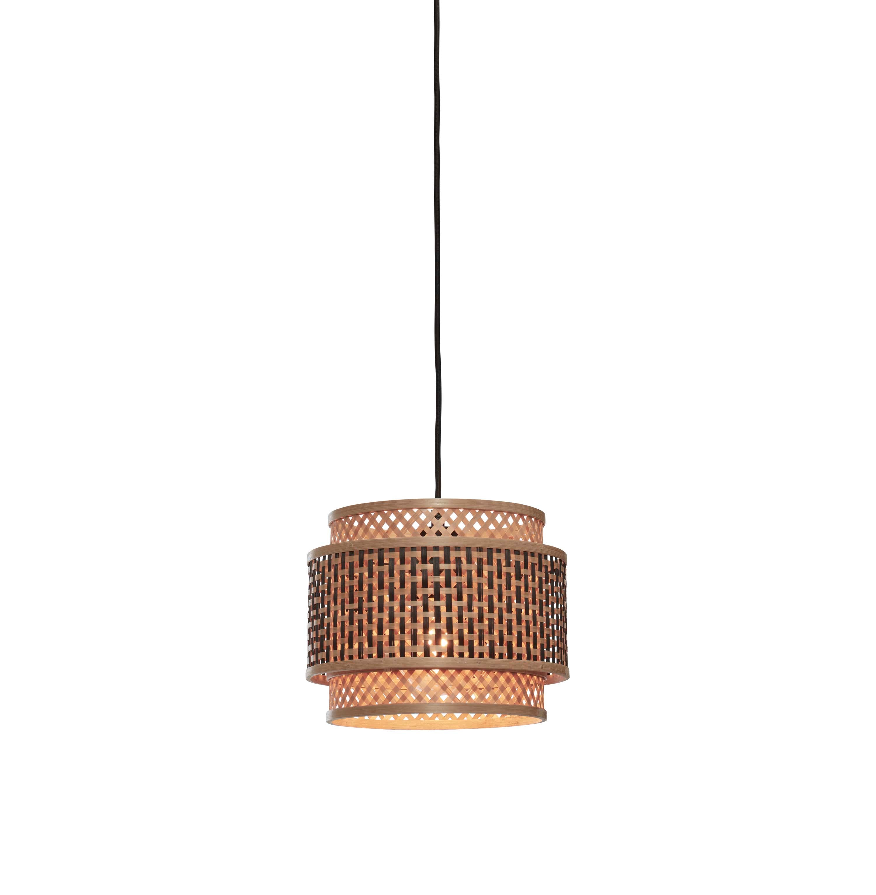 Hanglamp Bhutan - Bamboe/Zwart - Ø25cm - depauwwonen