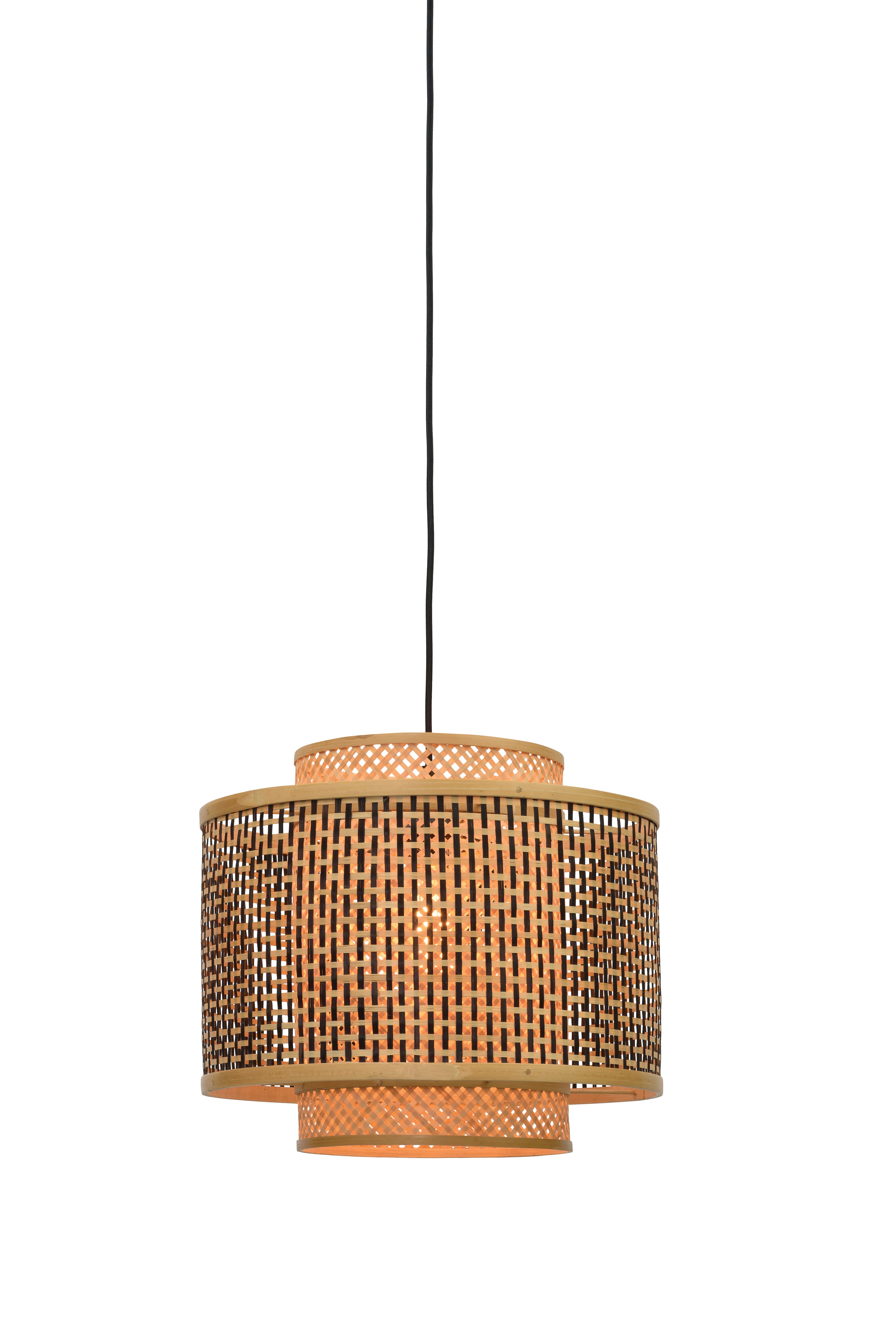 Hanglamp Bhutan - Bamboe/Zwart - Ø40cm - depauwwonen
