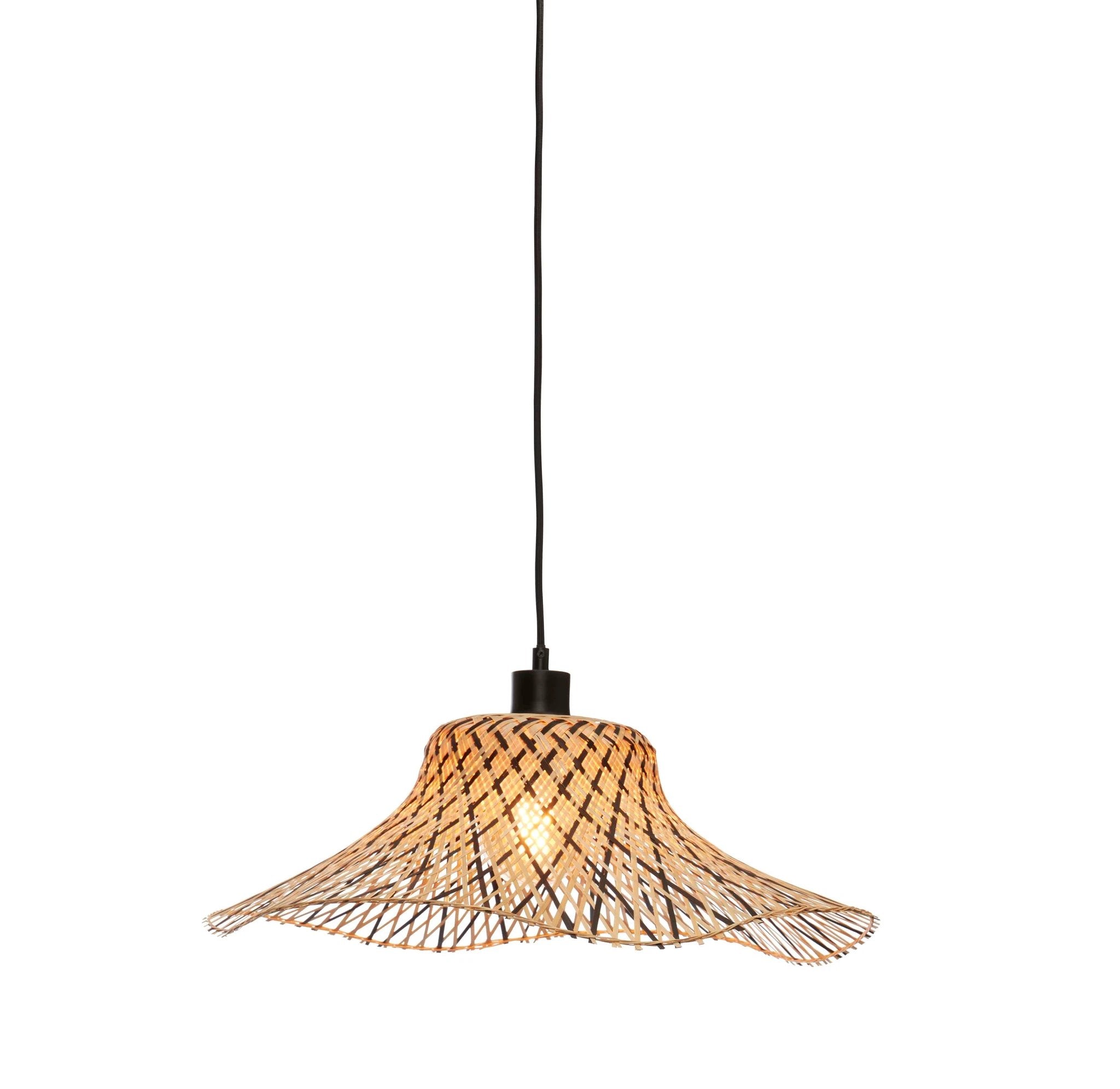 Hanglamp Ibiza - Bamboe/Zwart - 50x50x15cm by GOOD&MOJO