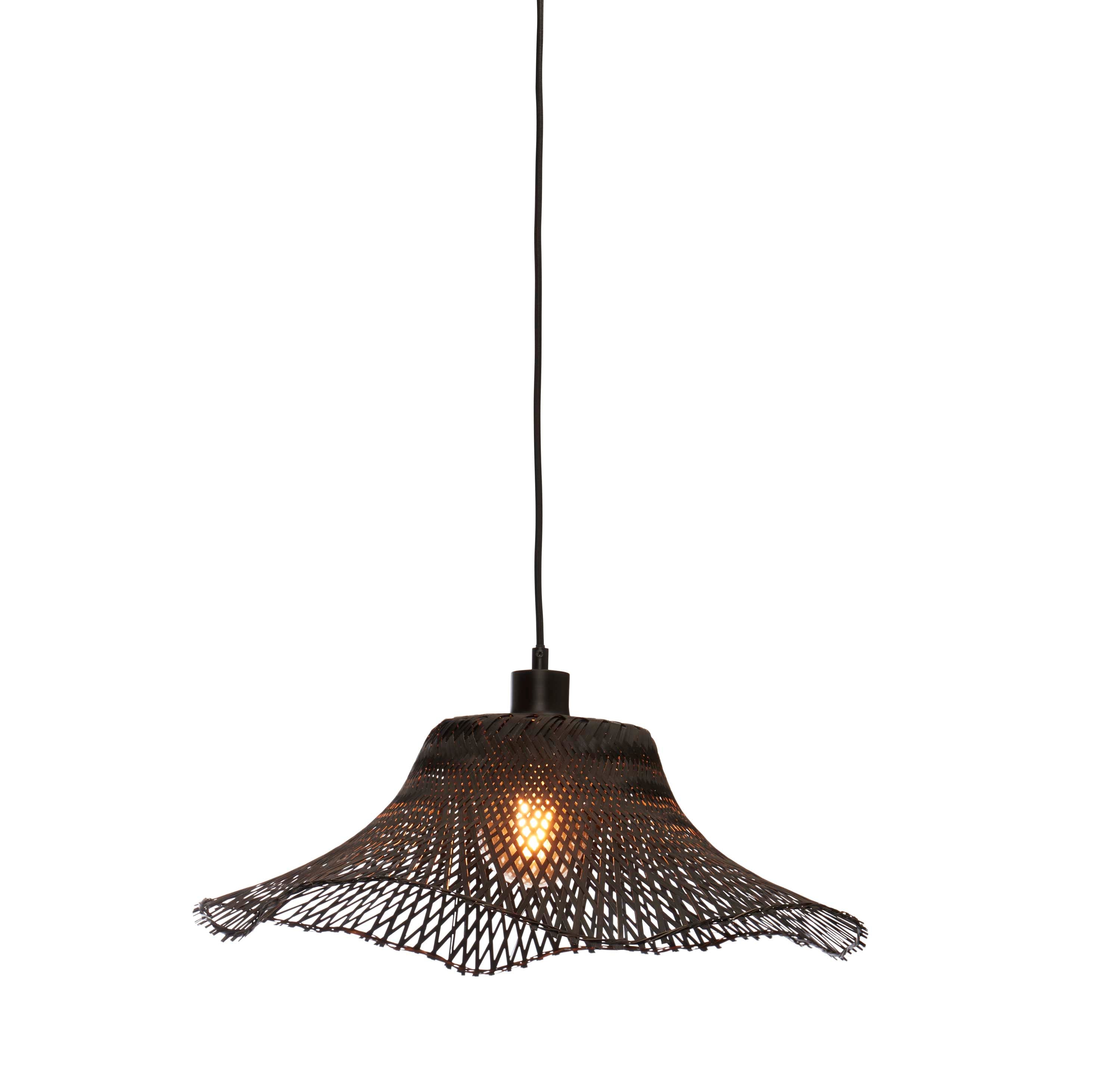 Hanglamp Ibiza - Bamboe Zwart - 50x50x15cm - depauwwonen