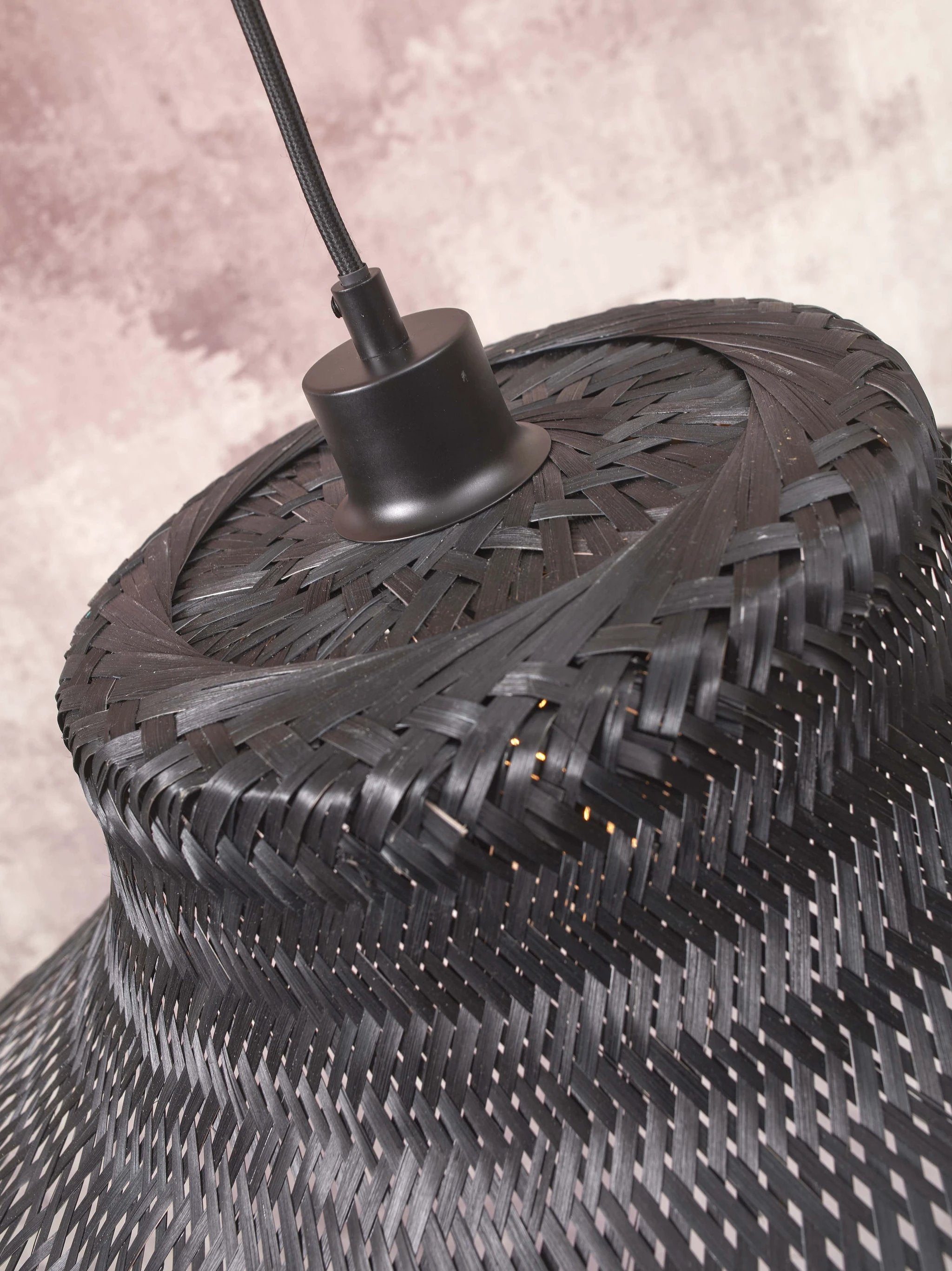 Hanglamp Ibiza - Bamboe Zwart - 65x65x20cm by GOOD&MOJO