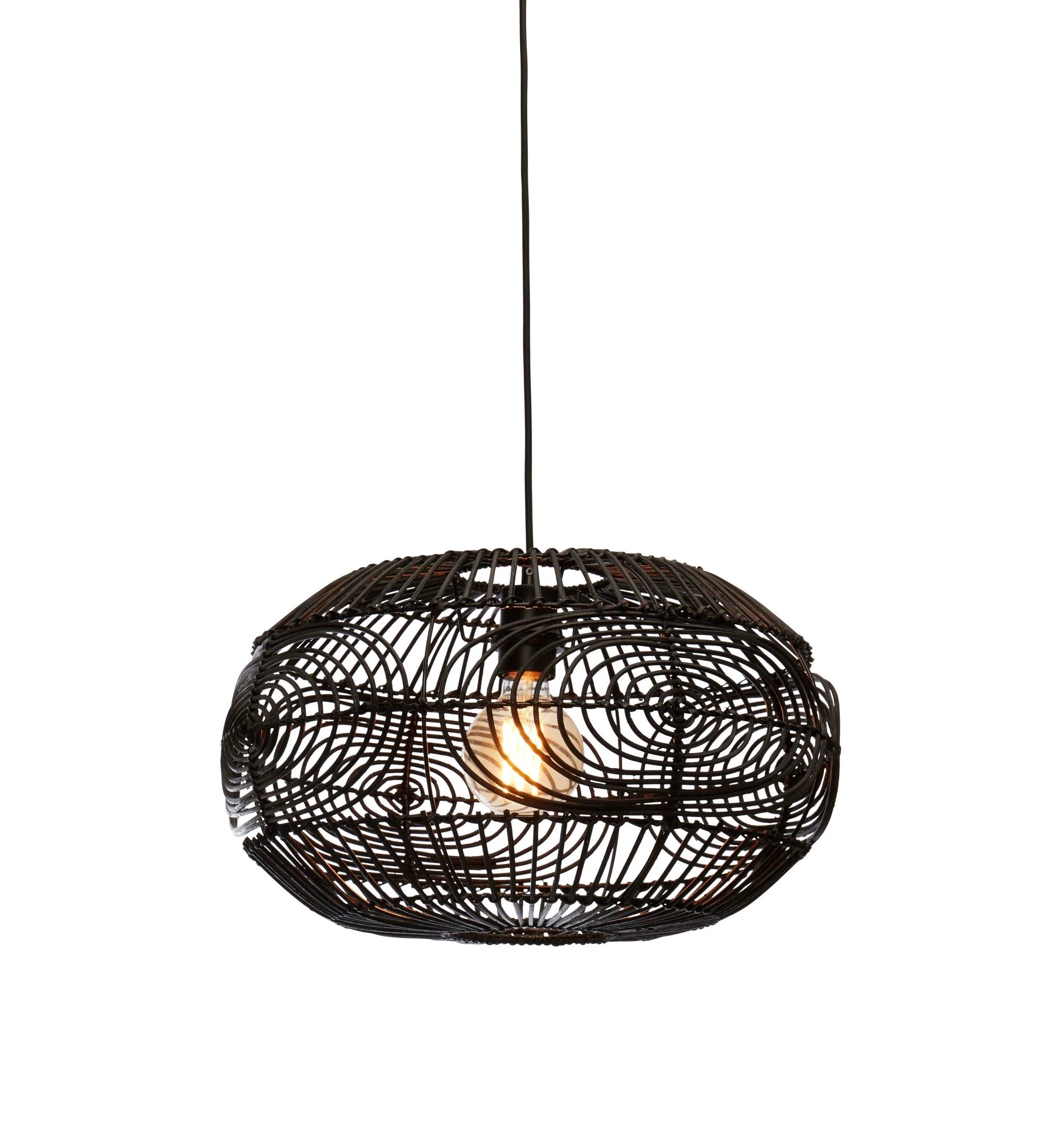 Hanglamp Madeira - Rotan Zwart - Ø48cm by GOOD&MOJO