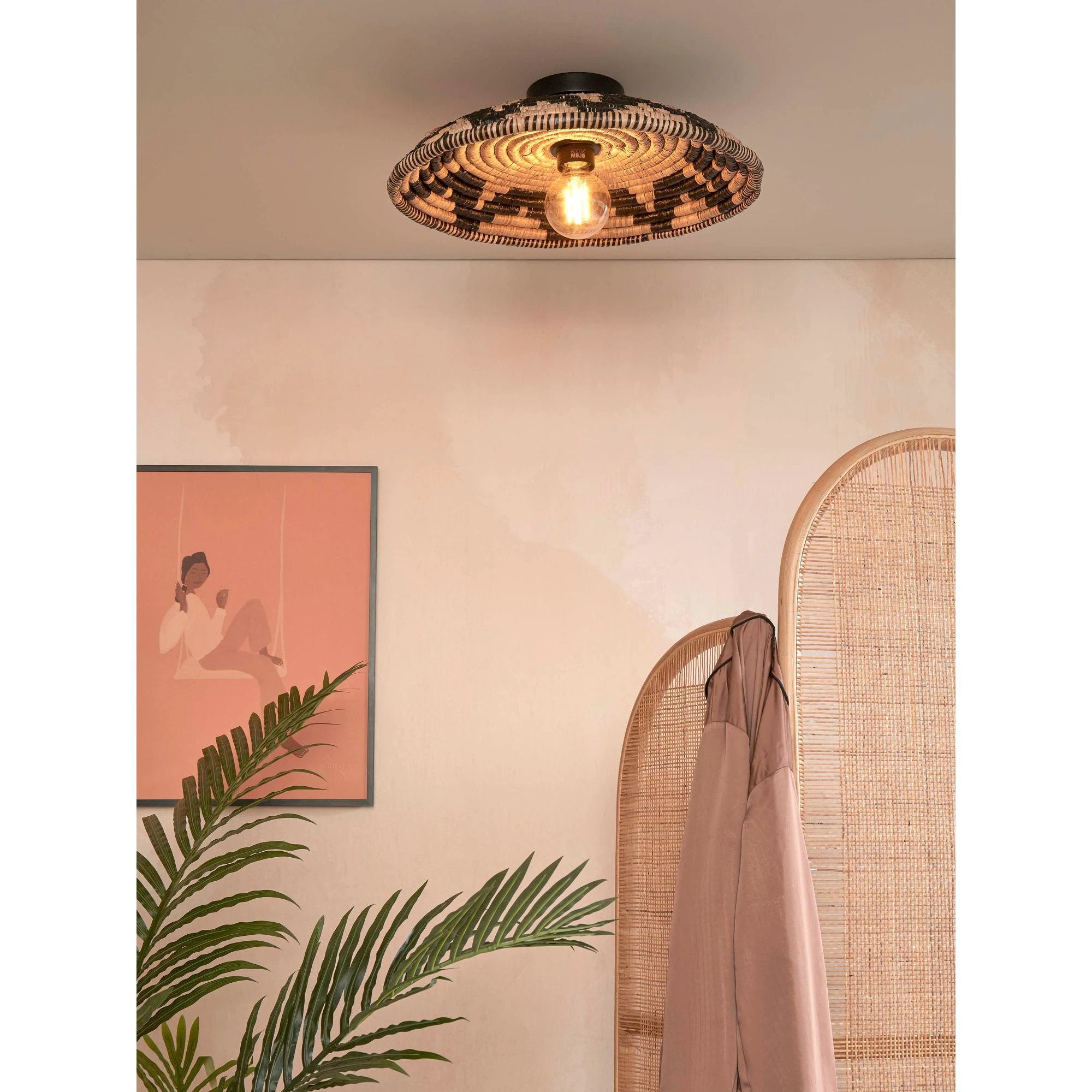 Plafondlamp Andros - Naturel/Zwart - Ø45cm by GOOD&MOJO