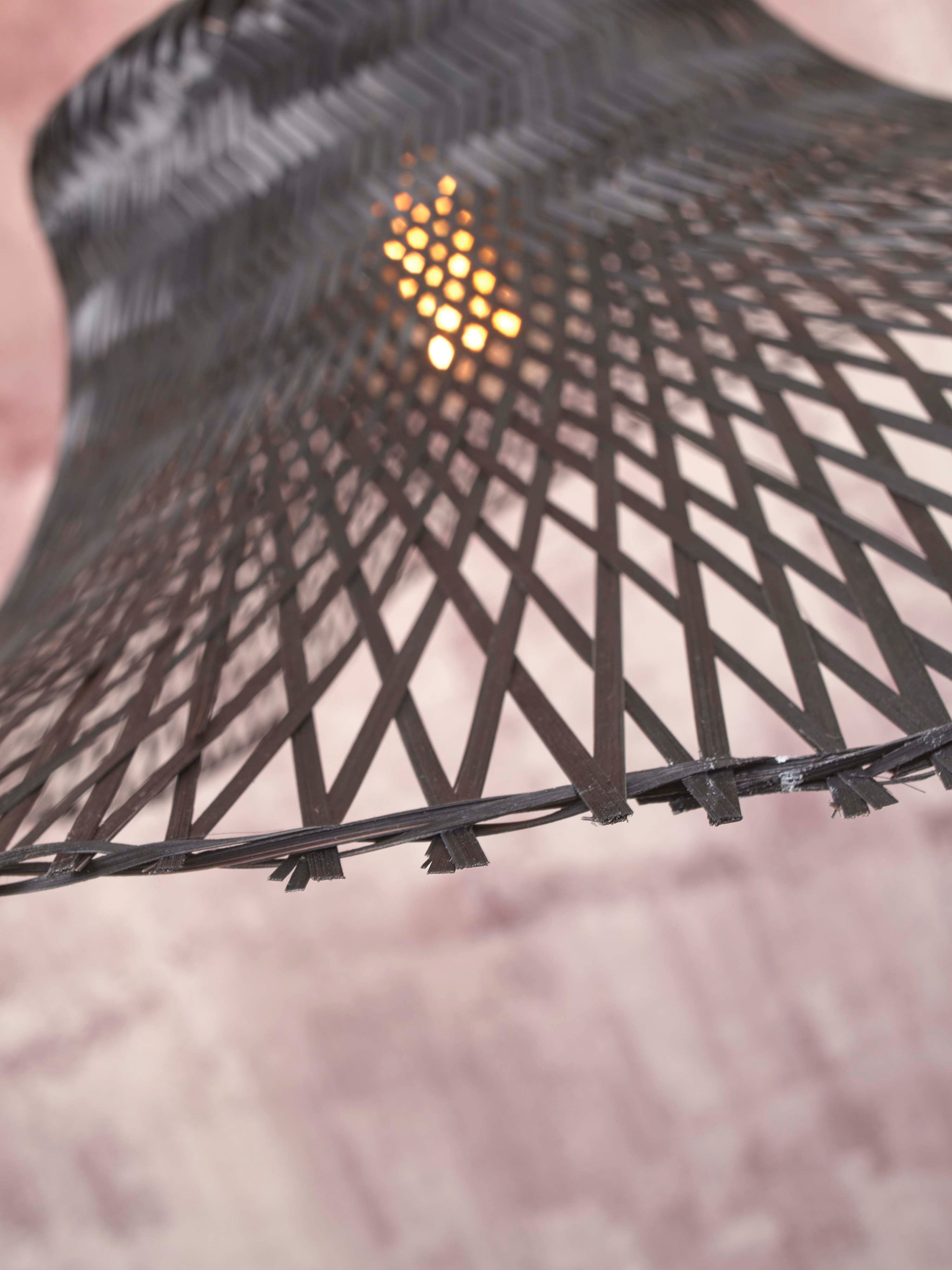 Plafondlamp Ibiza - Zwart Bamboe - 50x50x20cm - depauwwonen