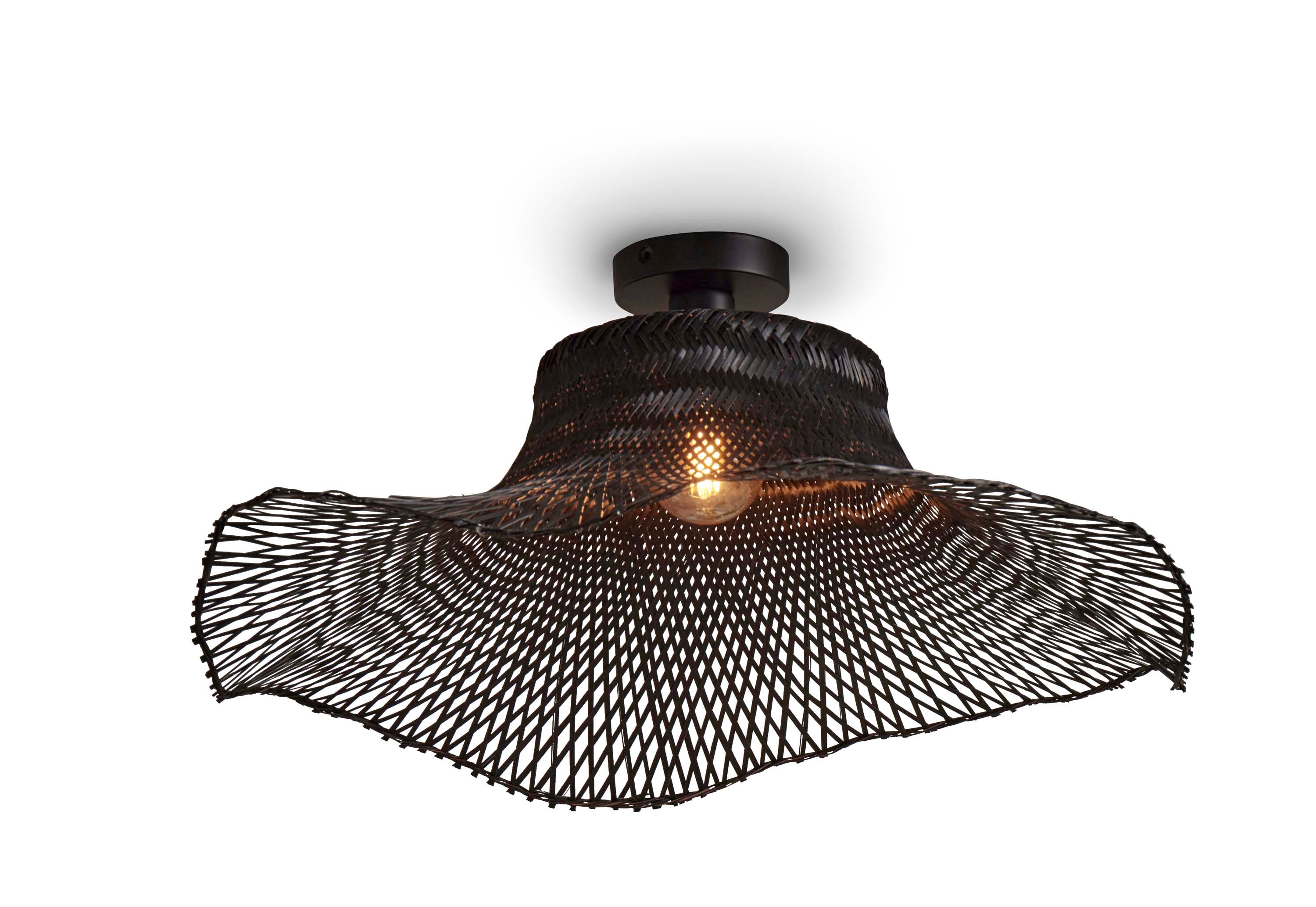 Plafondlamp Ibiza - Zwart Bamboe - 65x65x25cm - depauwwonen