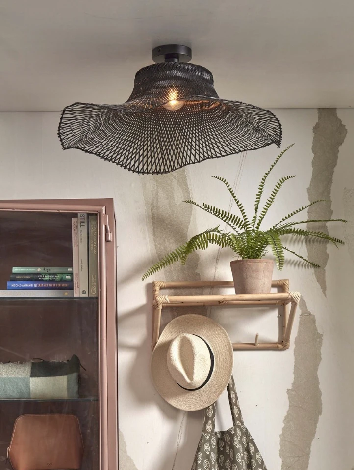 Plafondlamp Ibiza - Zwart Bamboe - 65x65x25cm by GOOD&MOJO