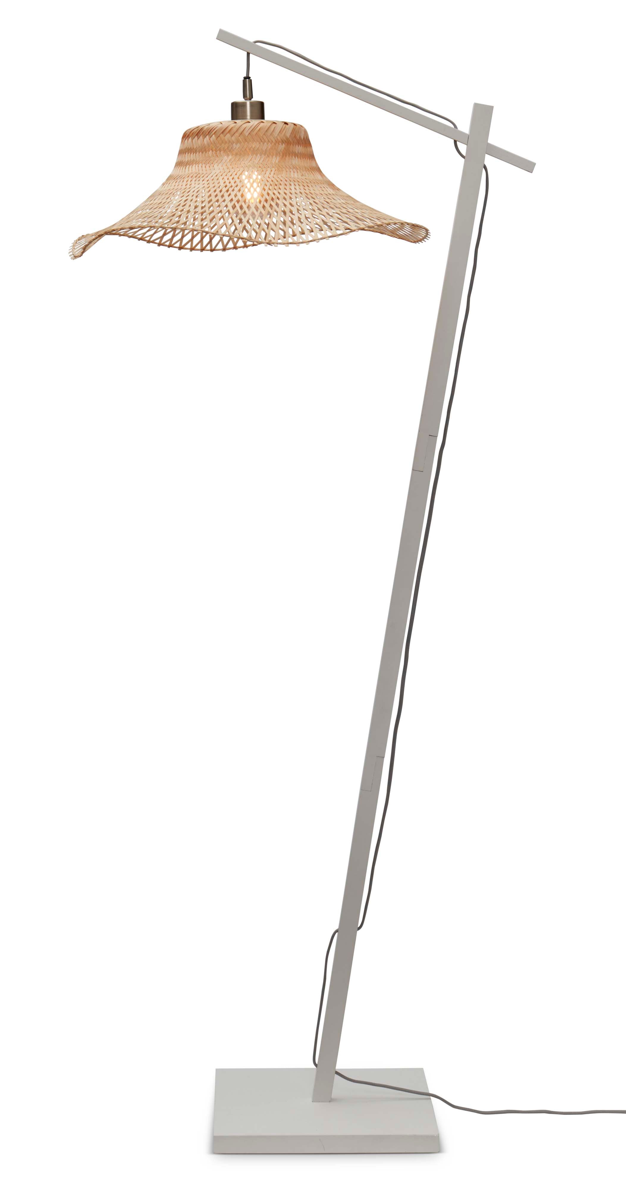 Vloerlamp Ibiza - Bamboe Wit/Naturel - 68x50x150cm - depauwwonen