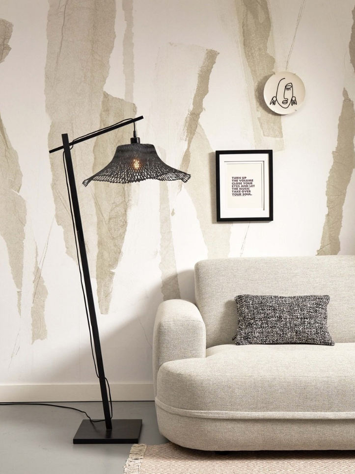 Vloerlamp Ibiza - Bamboe Zwart - 68x50x150cm - depauwwonen