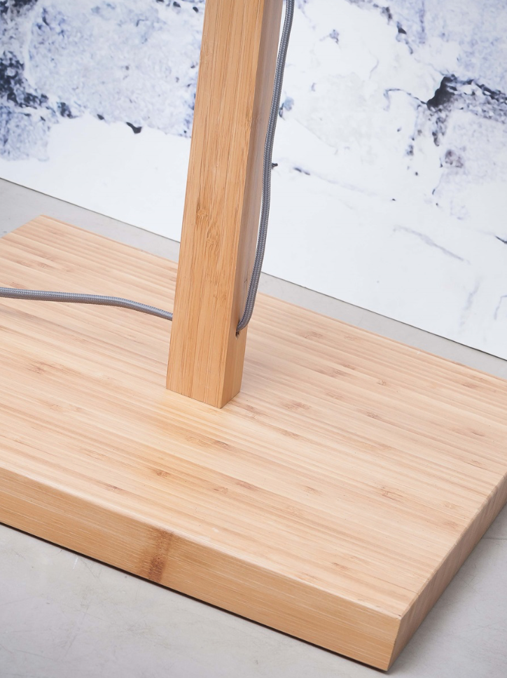 Vloerlamp Ibiza - Bamboe/Zwart - 82x65x176cm - depauwwonen