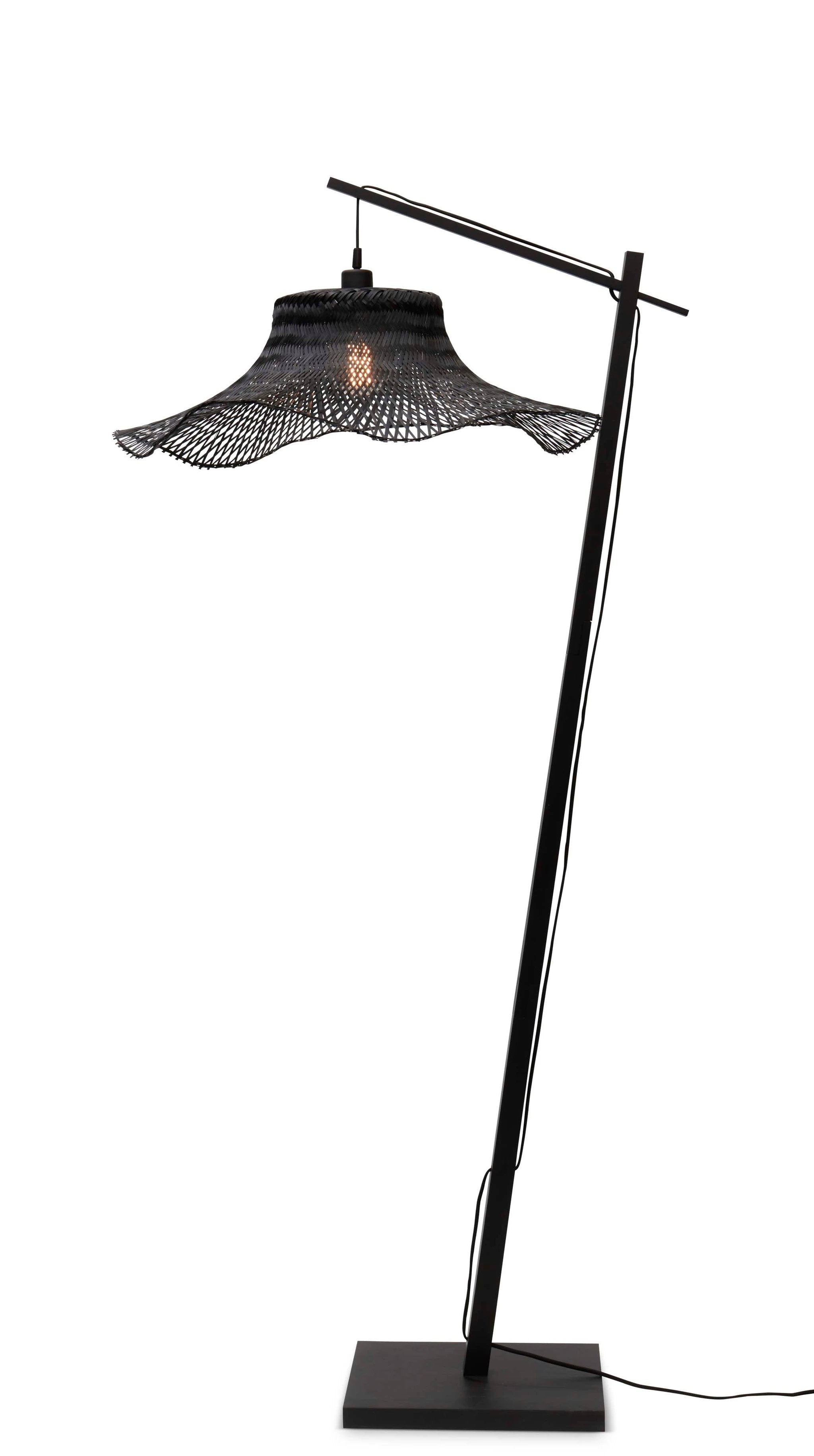 Vloerlamp Ibiza - Bamboe Zwart - 83x65x176cm by GOOD&MOJO