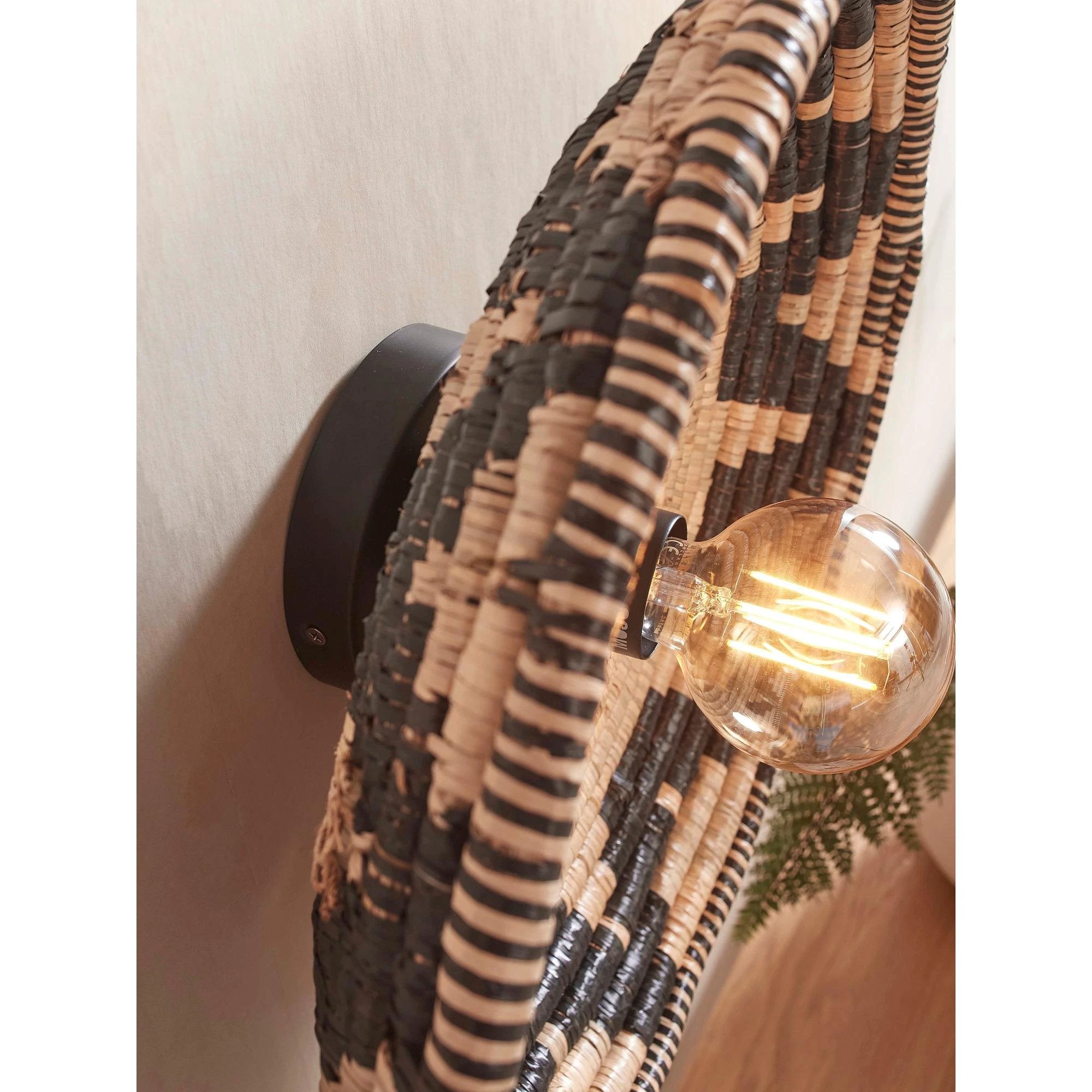 Wandlamp Andros - Naturel/Zwart - Ø45cm by GOOD&MOJO
